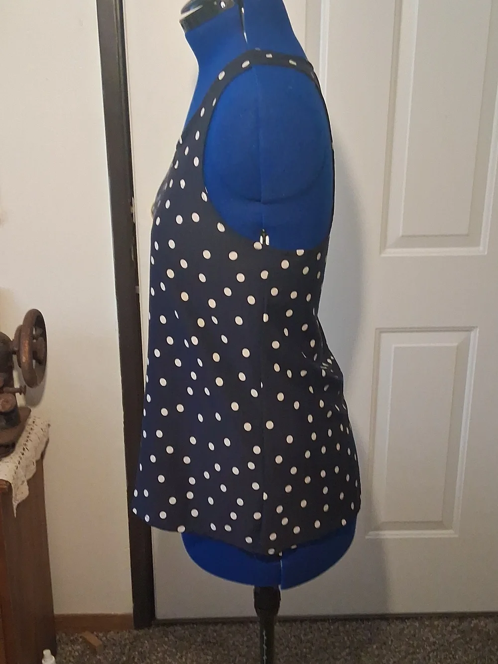 🍉Navy Polka Dot Zip In Tank Top - Picture 4 of 6